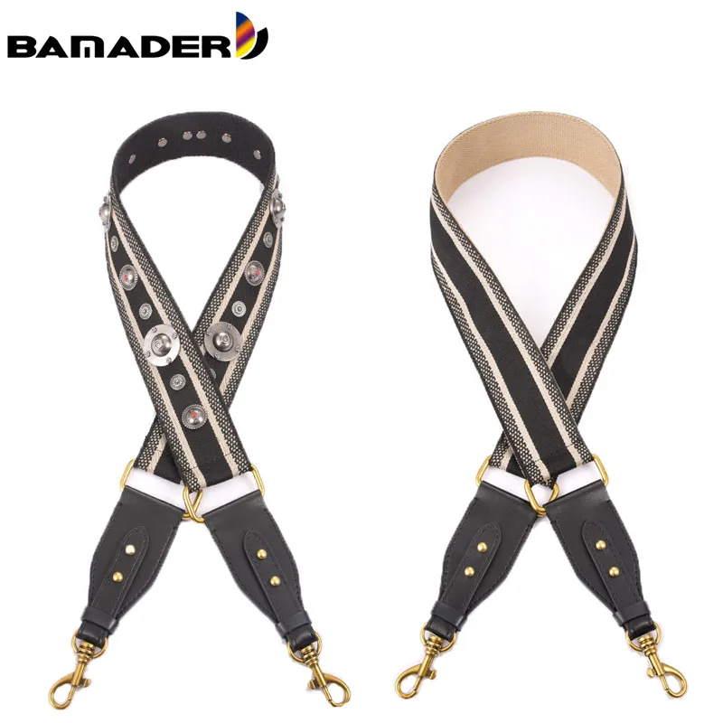 BAMADER Canvas Shoulder Bag Strap Vintage Rivet Crossbody Width Straps Leather Part Accessories Apply To Saddle | Багаж и сумки