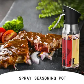 

200ML Kitchen Baking Cook Oil Spray Empty Bottle Vinegar Bottle Oil Dispenser Cooking Tool Salad BBQ Cooking Glass 2 In 1 Tools