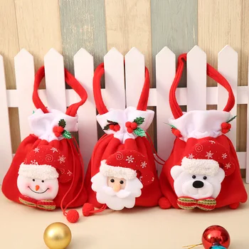 

Funny Christmas Candy Bags Children's Gifts Beautiful Christmas Party Decorations for Family New Year Gifts Packets Santa Bags