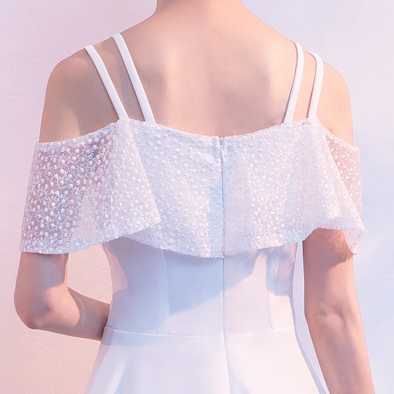 White Slash-Neck Party Dress Women Bride Cheongsam Short Butterfly Sleeve Wedding Qipao Elegant Dresses Gown Vestido XS-XXXL