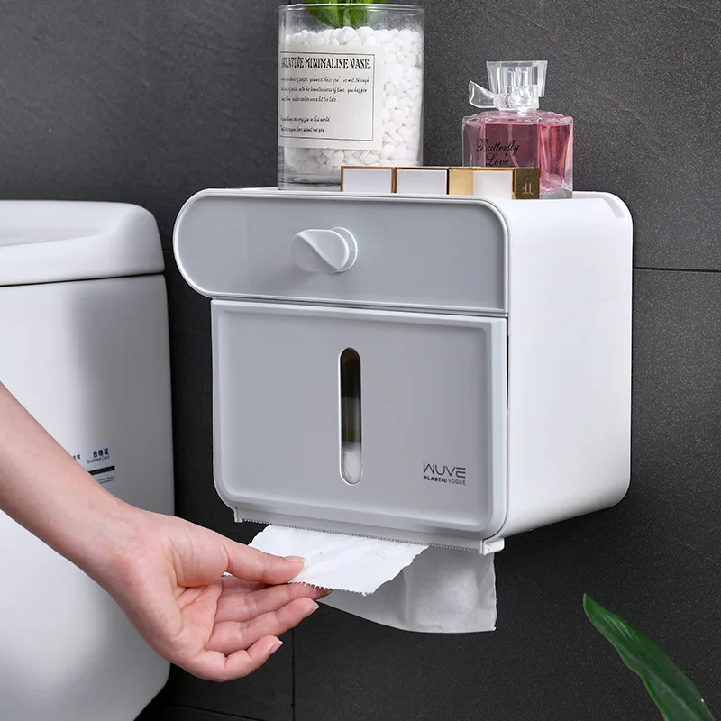 Tissue Box Wall Hanging Storage Rack Bathroom Wall-mounted Toilet Paper Dispenser Holder Sundry Organizer Stand | Обустройство дома