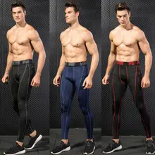 Мужские компрессионные штаны с базовым слоем, быстросохнущие спортивные леггинсы, Мужские дышащие быстросохнущие Стрейчевые штаны