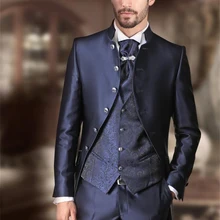 Мужской костюм, свадебный смокинг, свадебные костюмы, торжественные костюмы, Индивидуальный размер(пиджак+ брюки+ жилет), комплект из трех предметов, одежда для свадьбы
