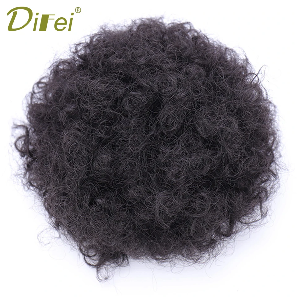 

DIFEI Hair Bun Soft High Ponytail Puff Afro Curly Drawstring Short Afro Pony Tail Clip in on Synthetic Hair Piece