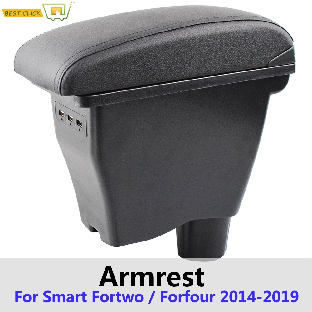Кожаный подлокотник для Smart Fortwo 2014 2019 автомобильный контейнер хранения