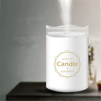

280ML Ultrasonic Air Humidifier Candle Romantic Soft Light USB Essential Oil Diffuser Car Purifier Aroma Anion Mist Maker