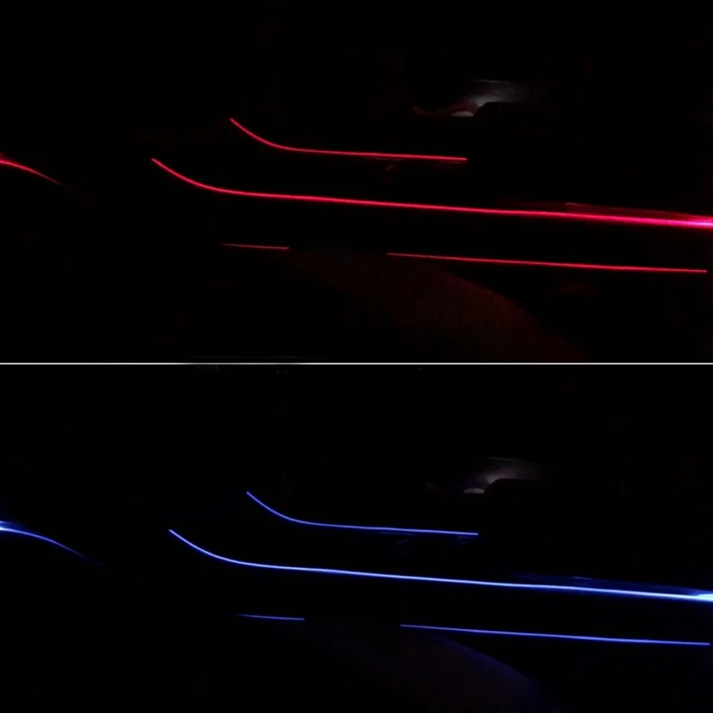 7 цветов светодиодный светильник для интерьера и атмосферы, декоративный светильник с центральным управлением для Tesla, модель 3
