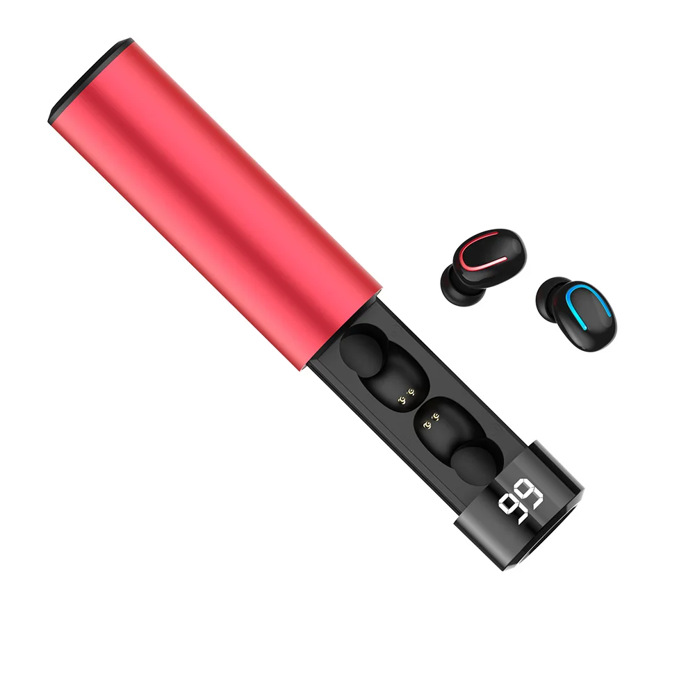 Красный Q67 bluetooth-гарнитура 3D стерео мини-гарнитура 5,0 с микрофоном спортивные водонепроницаемые беспроводные наушники Автоматическое Сопряжение гарнитура - Цвет: Красный