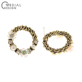 

Cordial Design 50Pcs 21*23MM Jewelry Accessories/Earrings Stud/Loop Shape/Imitation Pearl/DIY Making/Hand Made/Earring Findings
