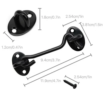

3PCS 4 Inch Of Window Hook Stainless Steel Cabin Hook Latches Lock Shed Catch Silent Holder For Door Gate Window Fixing