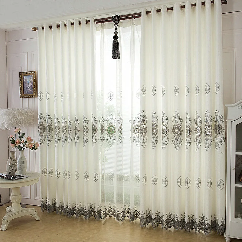 

European Jane's Double-layer Semi-shading Curtains for Living Dining Room Bedroom.