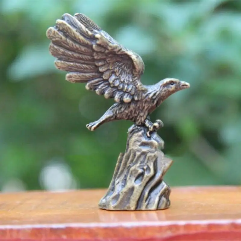 

Китайская птица из чистой бронзы, приносящая удачу, животное, ланнерет, ястреб, Орел скульптурные статуи, для украшения коллекции