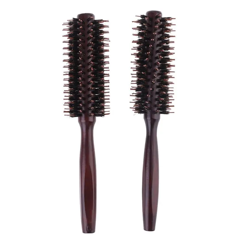 6 tipi capelli lisci in Twill pettine spazzola rotolamento setola cinghiale naturale barile tondo soffiando Curling strumento per lo Styling parrucchieri fai da te - immagine 6