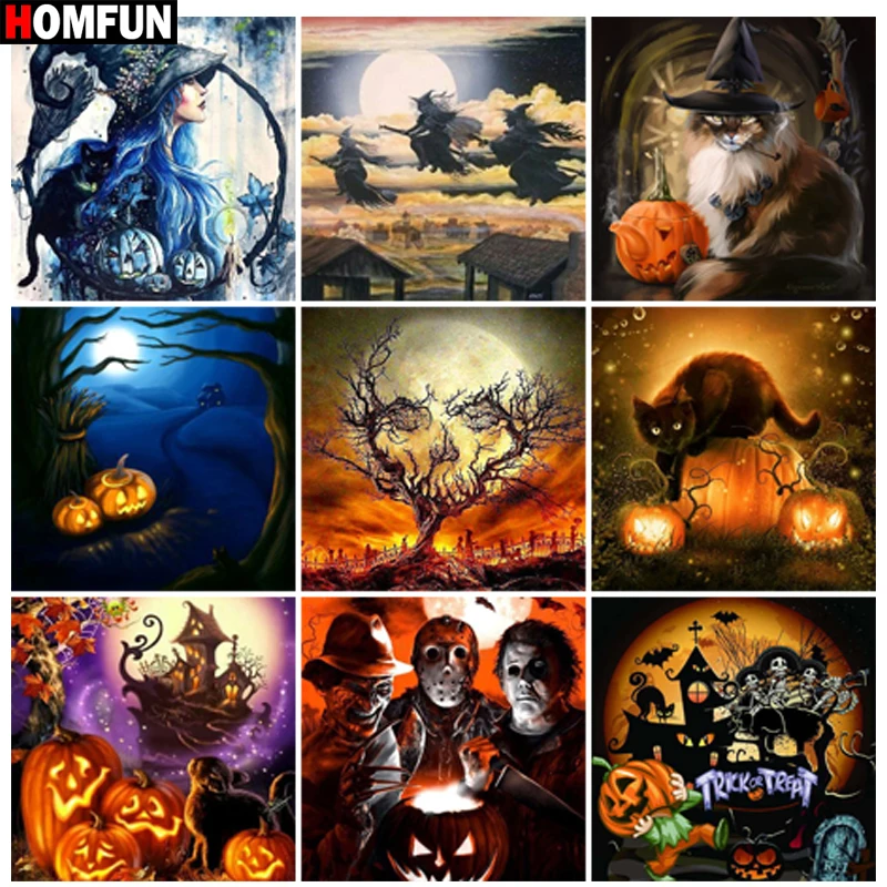 HOMFUN Diamond Painting Full Square/Round &quotHalloween scenery&quot Pattern Embroidery Cross Stitch 5D Rhinestone | Дом и сад