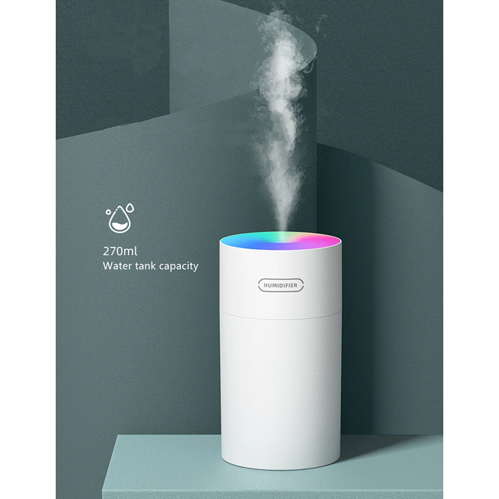 Mini Aroma Diffuser Air Humidifier Cup Cool Mist 7-Colors Light Mini Humidifier for Office Home