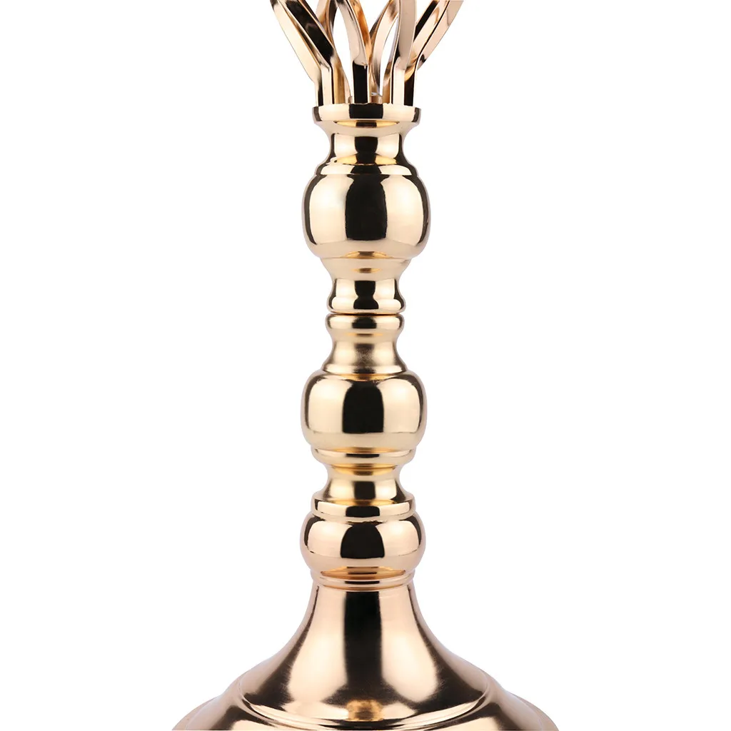 Elegant Tall spiral pillars Wedding Flower Column Display Metal Standing Flower Arrangement Plating Gold Candlestick for candle