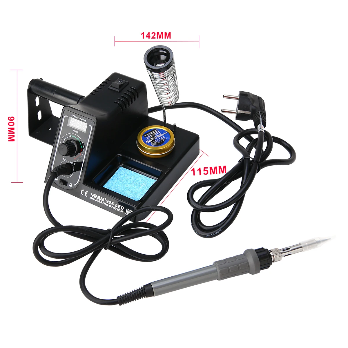 

1 Set 220V 60W Digital Soldering Station Adjustable Welding Solder Iron Spring Holder with Rosin Clean Ball