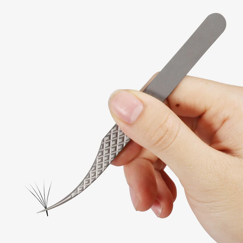100% Closed Titanium Alloy Eyelash Grafting Set Eyelashes Tweezers Hand Anti-slip Design 3D 6D Lashes Extensions Makeup Tools 4