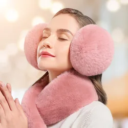 Lovely Winter Earmuffs Female Plush Adults Warm Comfortable Soft Sweet Style Solid Color Coldproof Outdoor Riding Accessories