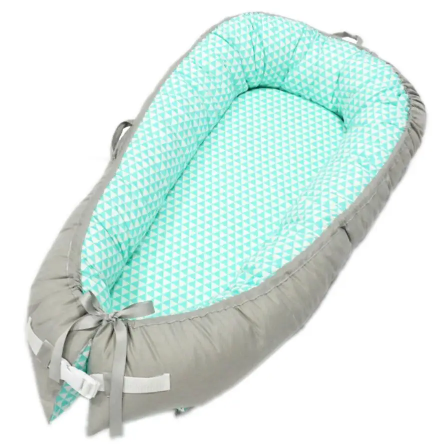 Переносная съемная и моющаяся кроватка для новорожденных, кровать-гнездо для путешествий, детская кроватка из хлопка, новая детская кроватка для путешествий - Цвет: print15