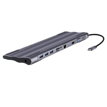 

10 in 1 USB C HUB, Multi-Function Docking Station PD Fast Charge, for PC Laptop
