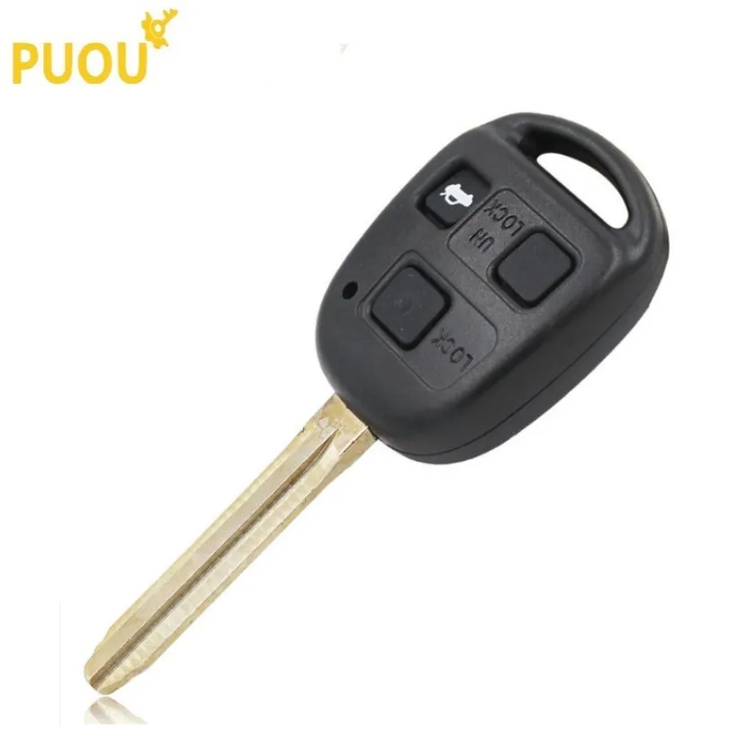 

3 Button Remote Key Shell Case Fob For Toyota YARIS HIACE COROLLA AVENSIS CAMRY with Rubber Pad