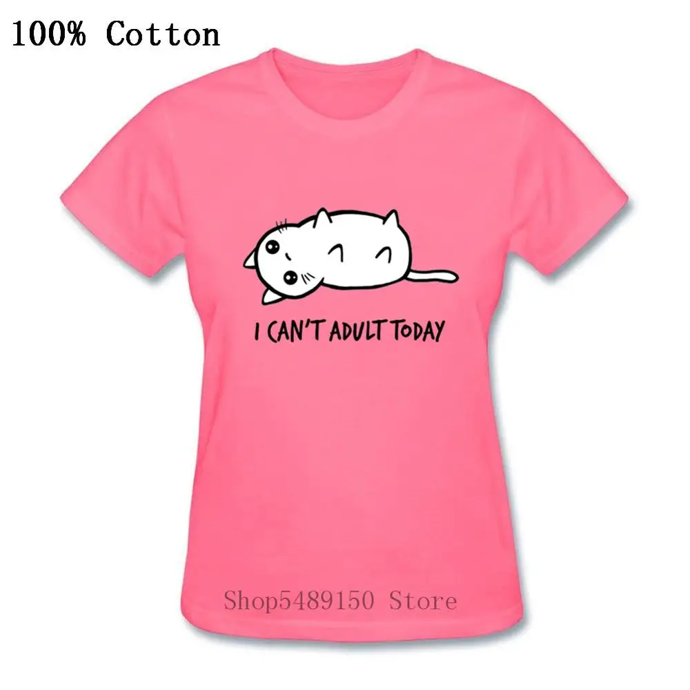 Kawaii Cat I can't adoll today женские футболки с милым рисунком летняя футболка озорным