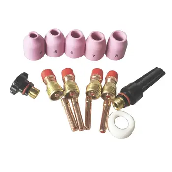 

TIG Welding Torch Stubby Gas Lens Kit Collets Nozzles Back Cap for WP-17/18/26 High Quality and Brand New