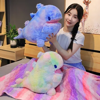 

60CM new multi-function color dinosaur stuffed plush toy air conditioner blanket pillow child's birthday gift