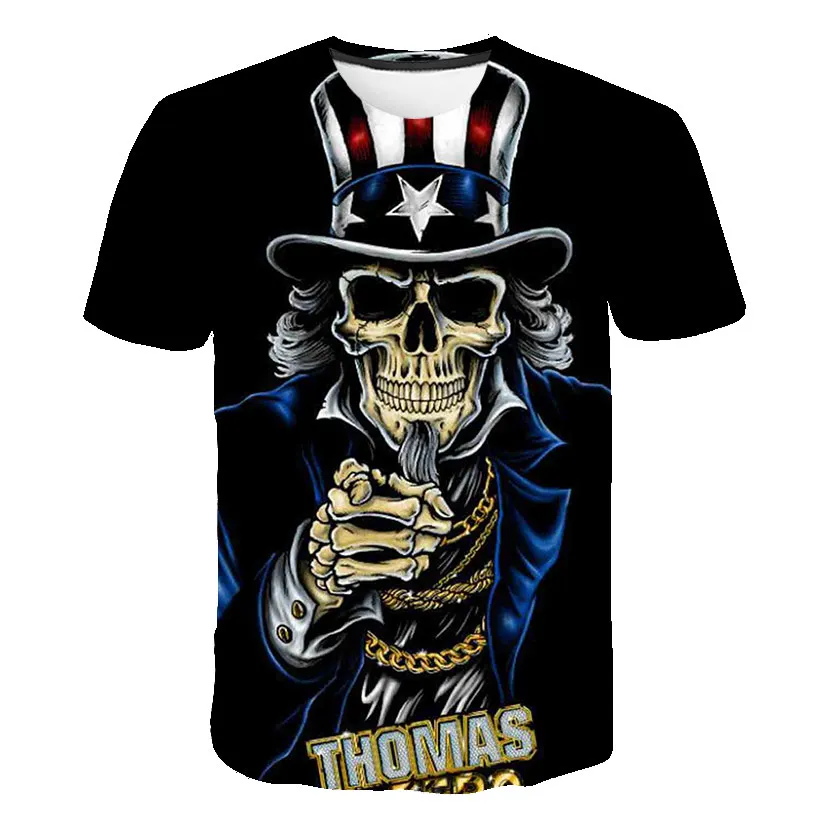 New Skull T Shirt Men Women 3D Print Fire Skull T-shirt Short Sleeve Hip-Hop Tees Summer Tops Cool t shirt Halloween Shirt