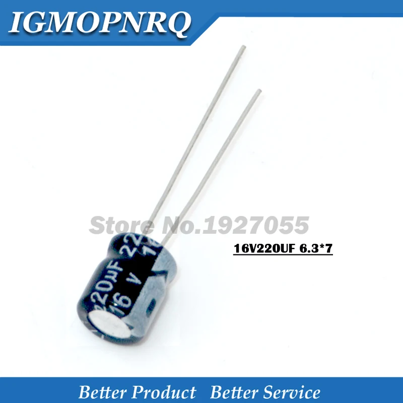 50PCS 16V220UF 6*7mm 220UF 16V 6*7 Aluminum electrolytic capacitor new