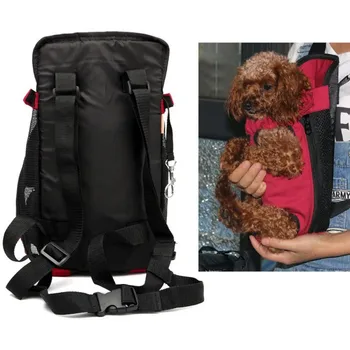 

Pet Dog Backpack Go Out Carrying Fashion Bag Double Shoulder Pet Chest Backpack Red Dog Carriers