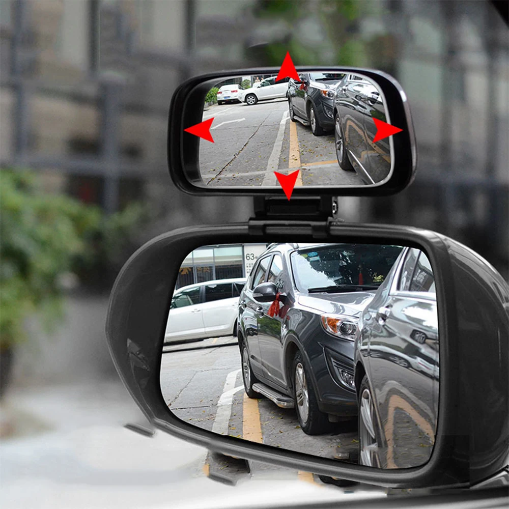 2psc Car Auxiliary Rearview Mirror Curved Surface Wide Field Angle Blind Spot Reflector Small Round Reversing | Автомобили и