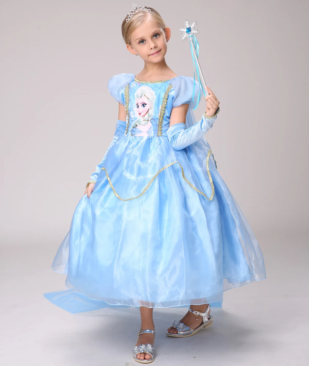 Новая модная детская одежда для девочек платье Анны и Эльзы платья с Эльзой для маленьких девочек, детские платья принцессы для девочек от 4 до 10 лет