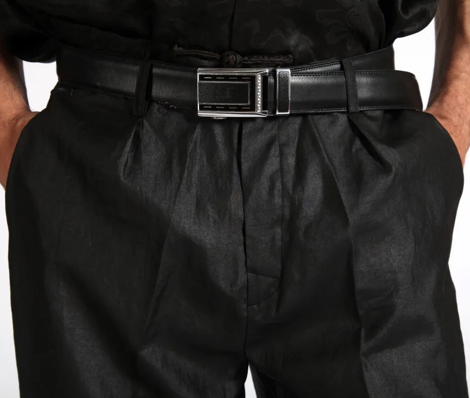 Gambired кантонские марлевые классические шелковые брюки черный размер L XL XXL 3XL