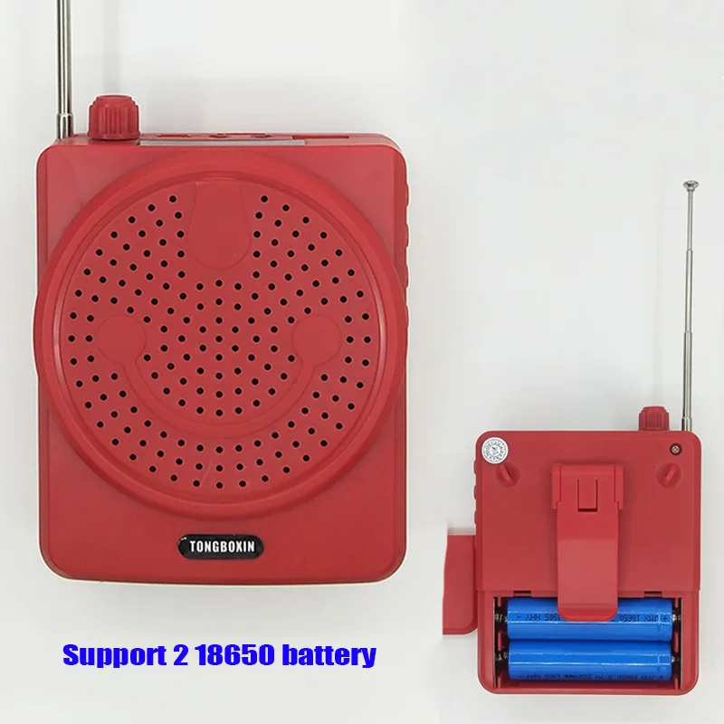 5 Вт с двумя аккумуляторами 18650 USB TF FM Радио Громкий динамик усилитель голоса усилитель для Мегафона динамик для MP3 обучение гид