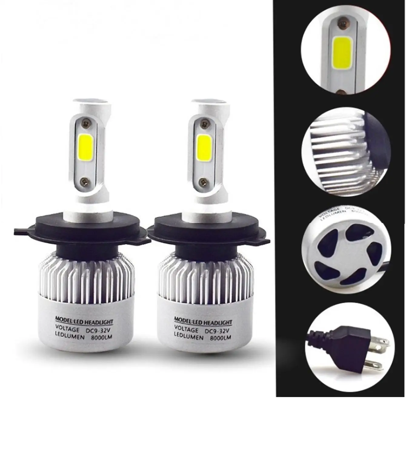 

1PCS Car led headlights far and near light fog lights H1 H3 H4 H7 H8 H9 H11 H13 9004 9005 9006 9007 9012 880 881