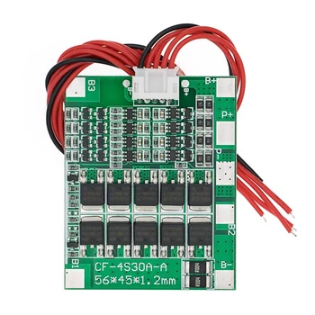 

Top 4S 30A 14.8V Li-Ion Lithium 18650 Battery BMS PCB Protection Board Balance Integrated Circuits with Cable