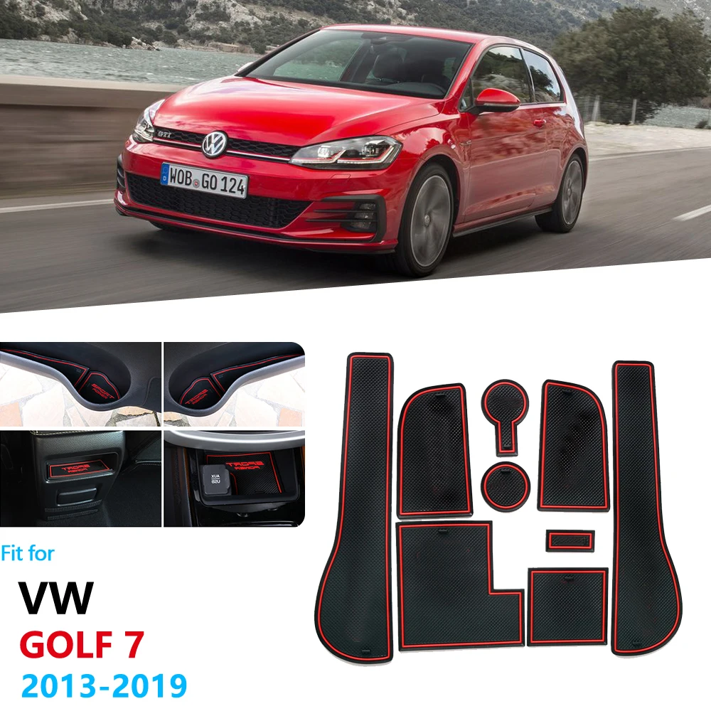Противоскользящая резиновая накладка на дверь коврик для чашки Volkswagen VW Golf 7 MK7 2013