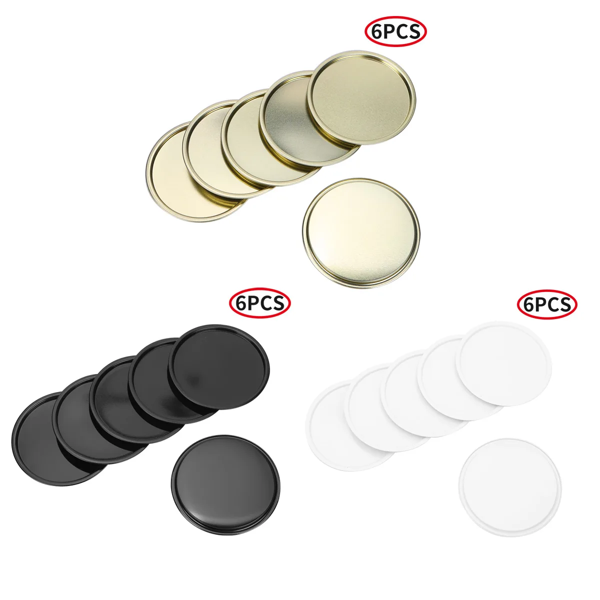 6Pcs Candle Holder Plates for Romence Dinner Night Wedding Spa Home Party Decor Round Marson Jar Lids Metal | Дом и сад
