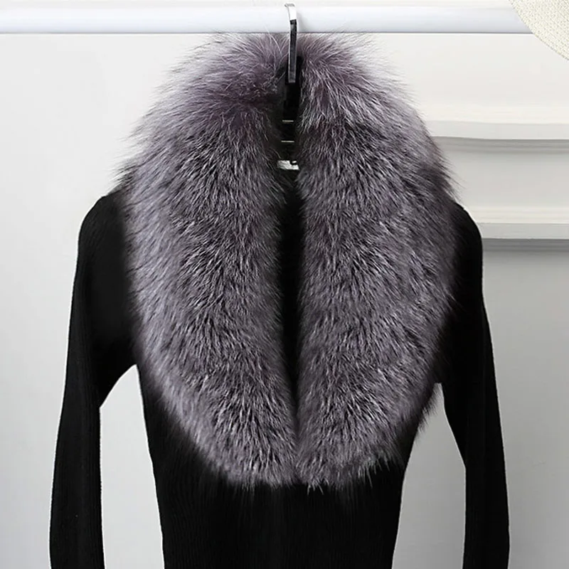 Faux Fox Fur Collar Fashion Fur Trim For Hood Winter Warm Furry Strips Fake Fur Collar Scarf For Down Coat Decor Shawl Scarves 4
