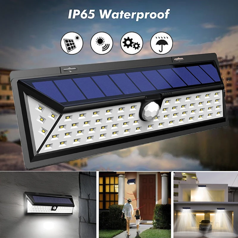 

66LED Street Lamp Walkway Lights Solar Home Light Controlled Motion Sensor Outdoor Room Lighting Flashlight Wall Light Durable
