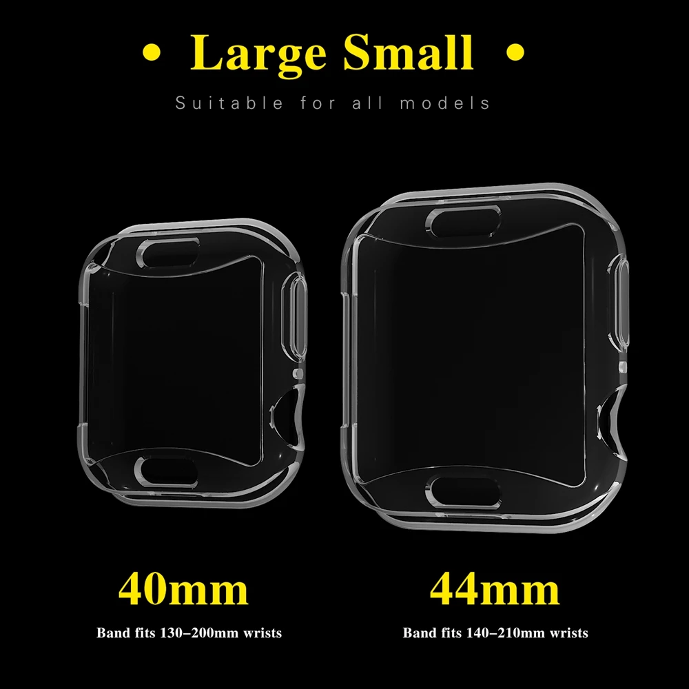 Мягкий защитный чехол из ТПУ для Apple Watch 4 40 мм 44 мм прозрачный чехол с полной защитой 360 градусов ремешок для iwatch Series 4