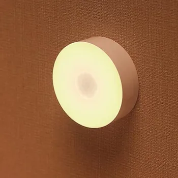 

Motion Sensor Night Light Wireless Round LED Light Closet Stair Lamp Magnet Safe Hallway Bathroom Bedroom Kitchen cabinet Lights