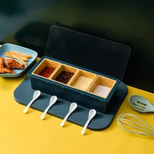 Seasoning Box Four Compartments One Multi-combination Condiment Box Storage Box Kitchen Supplies Seasoning Material Box