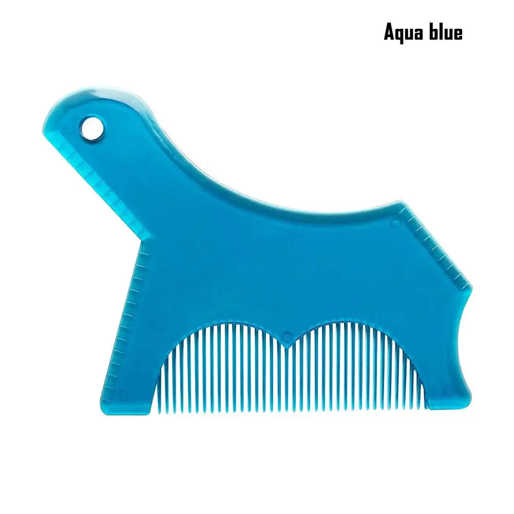 Aqua Blue Прозрачный шаблон для формирования бороды для бритья гребень для бороды инструменты для ухода для мужчин средства ухода за бородой удаление волос на лице - Цвет: Aqua Blue