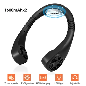 

USB Rechargeable Quiet Mini Electric Hanging Neck Cooling Fan Air Cooler Outdooor Home Travel Office Factory Portable Fan