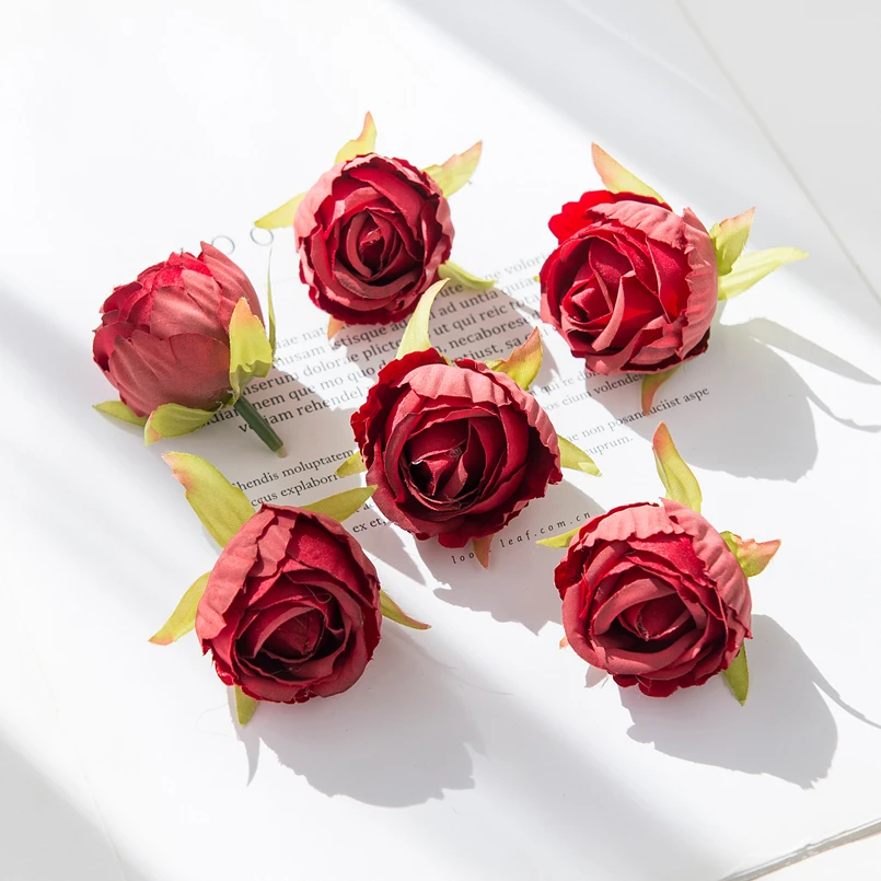 Elegant Silk Rose Bud Heads - Decorative Wreath & Faux Floral Accents