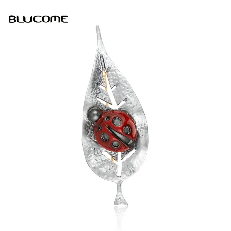 Blucome Vintage Leaf Ladybug Animal Insect Brooches Enamel Jewelry For Women Girls Gathering Party Accessories Birthday Gifts | Украшения и