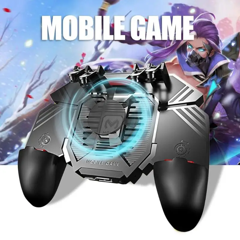 AK77 PUBG Controller Helper Mobile Phone Radiator Six Fingers Linkage Game Button Physical Compress